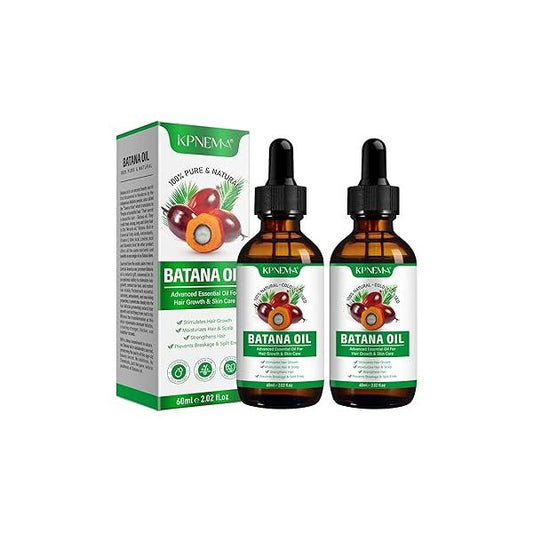 Batana Oil for Hair Growth, 2 Pack 100% Pure Natural Organic, Moisturizing Skin and Care Dryness Roughness, Anti-aging (2.02 Fl Oz (Pack of 2))