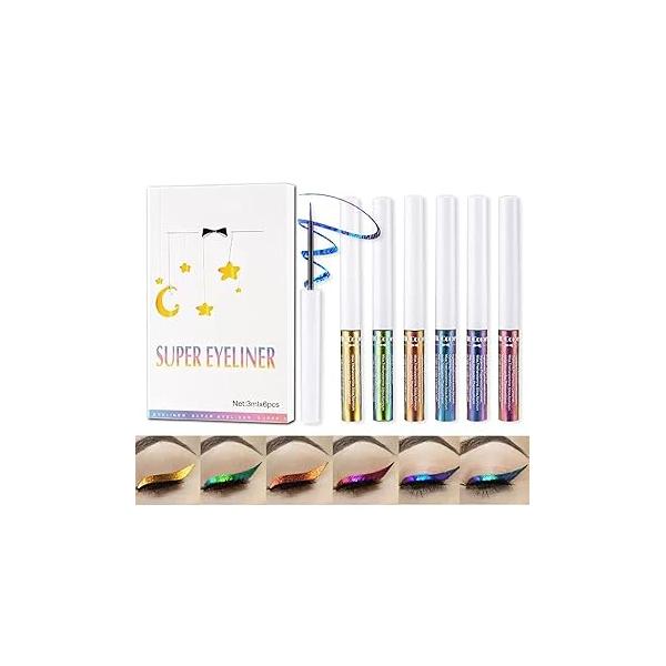 6 Colors Chameleon Liquid Eyeshadow Metallic Glitter Shimmer Eye Shadow Set Long Lasting Waterproof Multichrome Eyeshadows Makeup