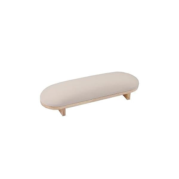TANG SONG 1 Pcs Sponge Manicure Hand Rest Pillow Wooden Nail Stand Holder Table Armrest Cushion (Cream Yellow)
