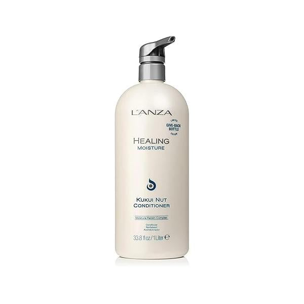 L'ANZA Healing Moisture Kukui Nut Conditioner, Rich Moisturizing Hair Deep Conditioner for Dry, Damaged Hair, Anti Frizz Treatment, Care Product Women or Men
