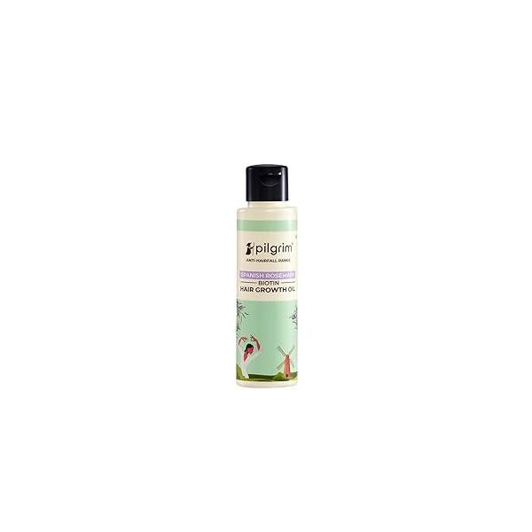 Pilgrim Spanish Rosemary & Biotin Hair Growth Oil | Improves Thickness Strengthens Roots Reduces Hairfall Sulfate Paraben Free 3.38 Fl Oz (100ml)