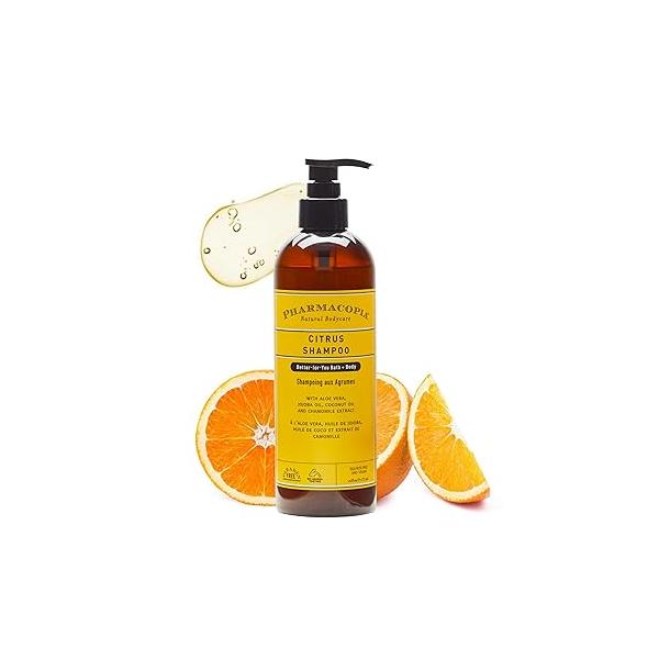 Pharmacopia Citrus Shampoo - Natural Hair Care with Plant Based & Organic Ingredients Aloe Vera, Jojoba Oil, Coconut and Chamomile Extract Vegan, Cruelty Free, No Parabens or Sulfates, 16 oz