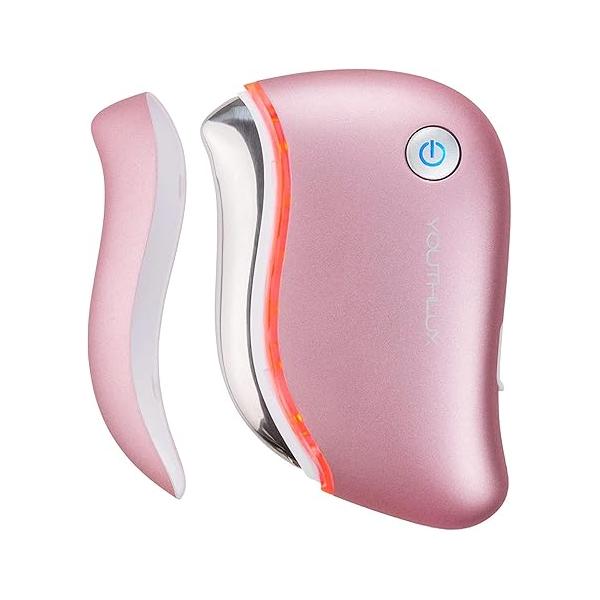 YOUTHLAB ProSculpt Gua Sha - Heated Facial Massage Tool with Soothing Vibration for Skincare, Relaxation & a Youthful Glow (Rose Gold)