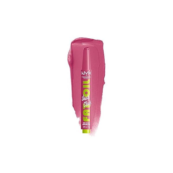 NYX PROFESSIONAL MAKEUP Fat Oil Slick Click, Lightweight, Buildable Pigmented Vegan Lip Balm - Group Chat (Nude)
