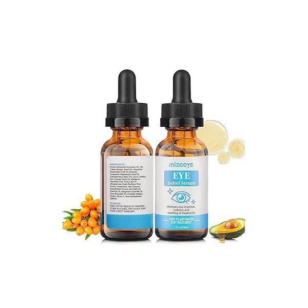 Eye Serum For Chalazion & Blepharitis Treatment, 30ML Remover Eyelid With Avocado Oil, Sea Buckthorn Oil Caffeine, Relieve Puffiness and Fatigue