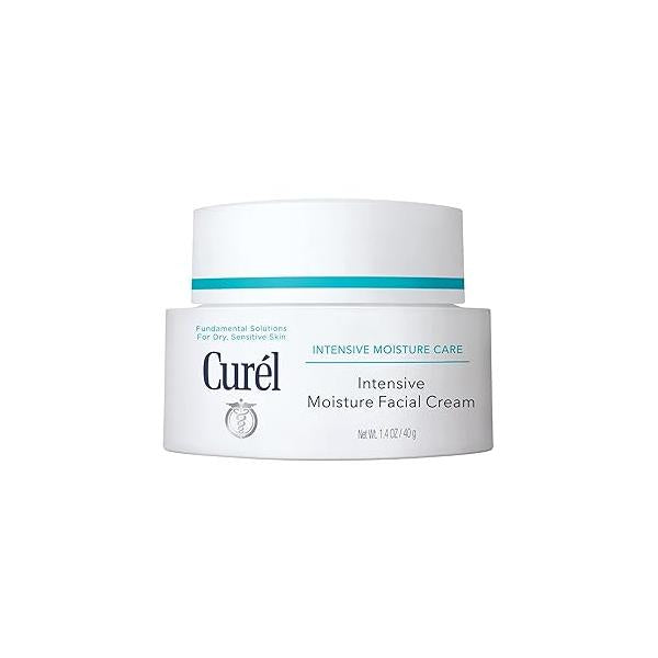 Curel Japanese Skin Care Intensive Face Moisturizer Cream, Hydrating Lotion for Dry to Very Sensitive Skin, Anti-Aging, Fragrance-Free, Anti-Wrinkle Care, 1.4 Oz