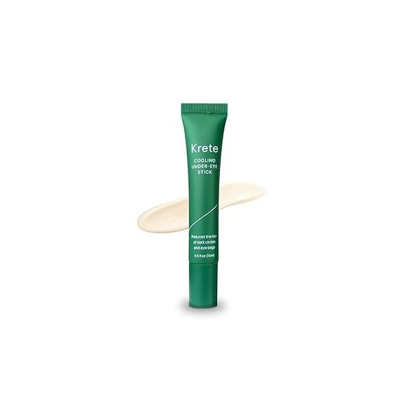 KRETE Cooling Under-Eye Stick with Liposomal Caffeine and Tripeptide-5 - Helps Dark Circles Puffiness, Vegan & Cruelty-Free, 15ml