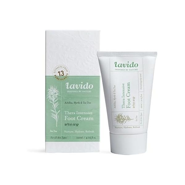 Lavido - Natural Thera Intensive Foot Cream | Treat, Deodorize + Condition Dry, Cracked Skin (4 oz 120 ml)