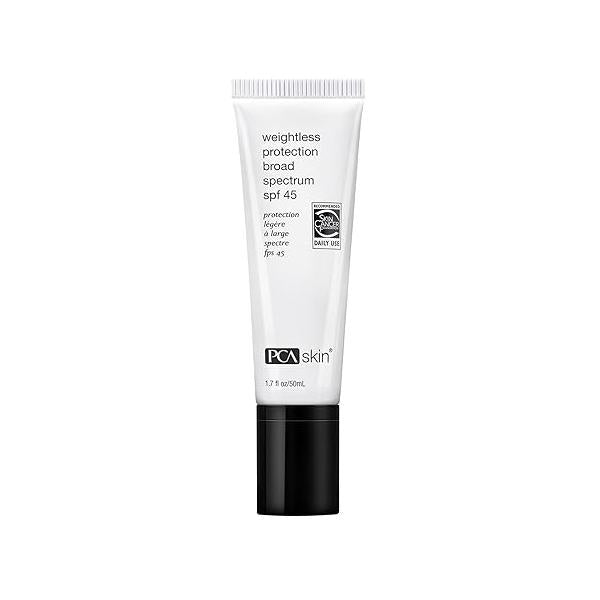 PCA SKIN Weightless Protection Broad Spectrum SPF 45 - Oil-Free Hydrating Face Sunscreen with 8.4% Zinc Oxide for Acne-Prone/All Skin Types (1.7 fl oz)
