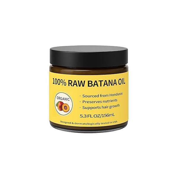 New Batana Oil for Hair Growth - Dr. Sebi's Organic 100% Pure For Regrowth, Repair Split Ends,Prevent Loss, Natural Thickening Treatment Men/Women