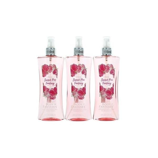 Pink Sweet Pea Fantasy by Body Fantasies 3 Pack 8 Fragrance Spray women