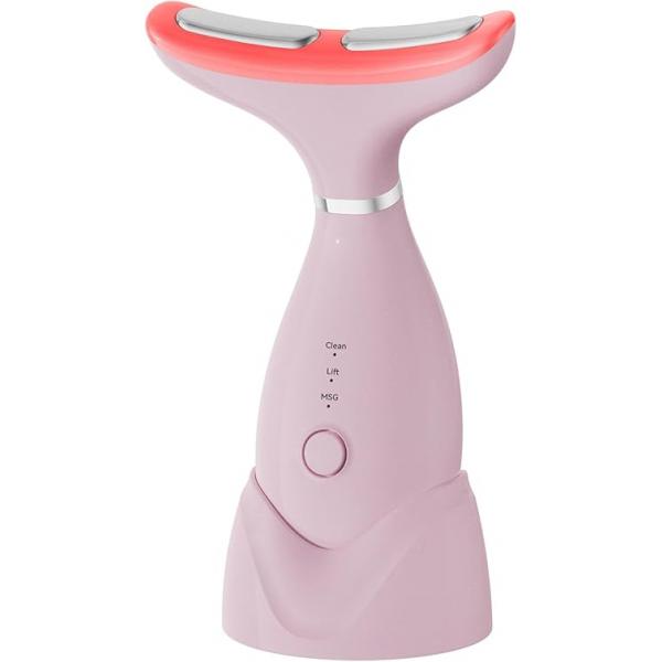 Facial and Neck Massager,7 Color LED Light Therapy for Face,Face Lift Device,Beauty Face Massager Tools Skin Care (White)