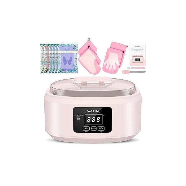 Paraffin Wax Machine for Hand and Feet -Paraffin Warmer Moisturizing Kit Auto-time Keep Warm Arthritis (Pink)