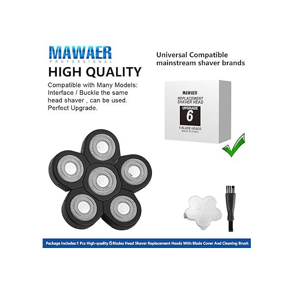 Universal 7 Blades Shaver Replacement Compatible with Freedom Gold and Most Mainstream Brands Head Electric (7 Blue)