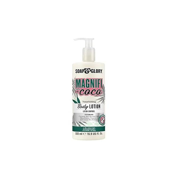 Soap & Glory Magnifi-Coco Body Lotion - Coconut Moisturizer with Vitamin A, Shea Butter Rose Canina Fruit Oils Rich Moisturizing for Dehydrated Skin (500ml)