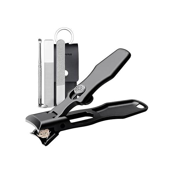 Slanted Nail Clippers for Men Ingrown Toenail Seniors Thick Toenails Wide Jaw Opening Ultra Sharp Fingernail Clipper with Catcher Heavy Duty Set Adult Women