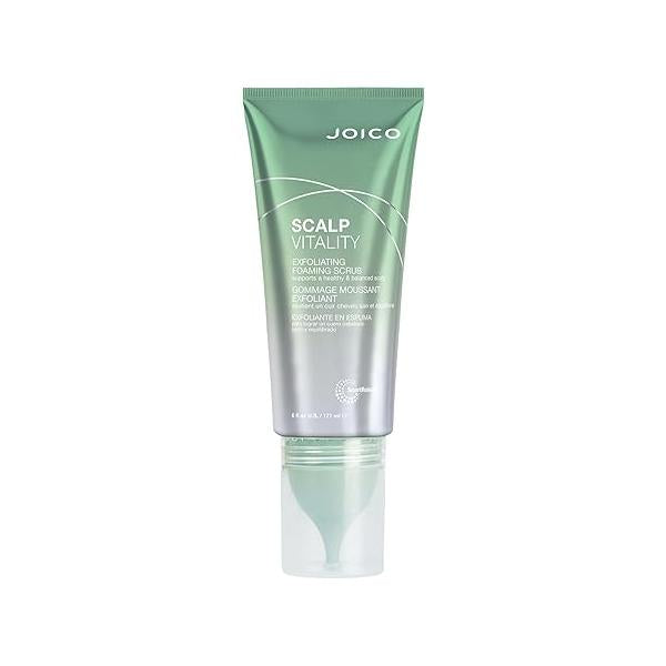 Joico Scalp Vitality Exfoliating Foaming Scrub | Supports A Healthy & Balanced For Dry, Oily and Itchy Removes Excess Oil Product Buildup Cooling Sensation 6 Fl Oz