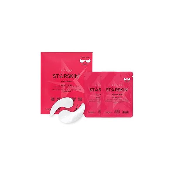 STARSKIN Bio-Cellulose Under Eye Patches, for Dark Circles, Wrinkles, Bags & Puffy Eyes, Brightening, Refining, Catcher, 2 Pairs