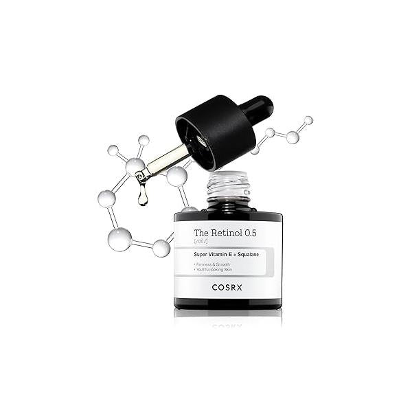 COSRX Retinol 0.5 Oil, Anti-aging Serum with 0.5% Retinoid Treatment for Face, Reduce Wrinkles, Fine Lines, & Signs of Aging, Gentle Skincare Day Night, Not Tested on Animals, Korean