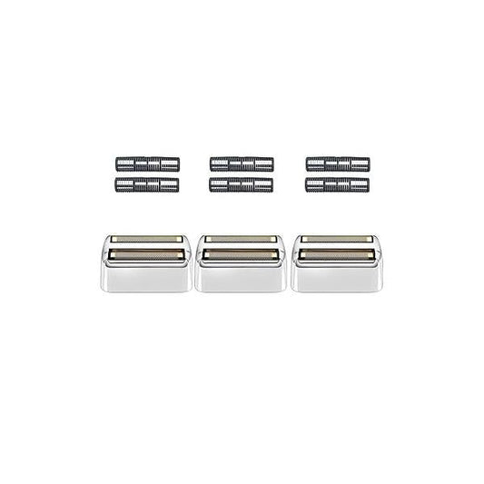 2 Pack Shaver Replacement Foil and Cutters Compatible with BaBylissPRO Double FXFS2 Metal foil Replacement,Silver