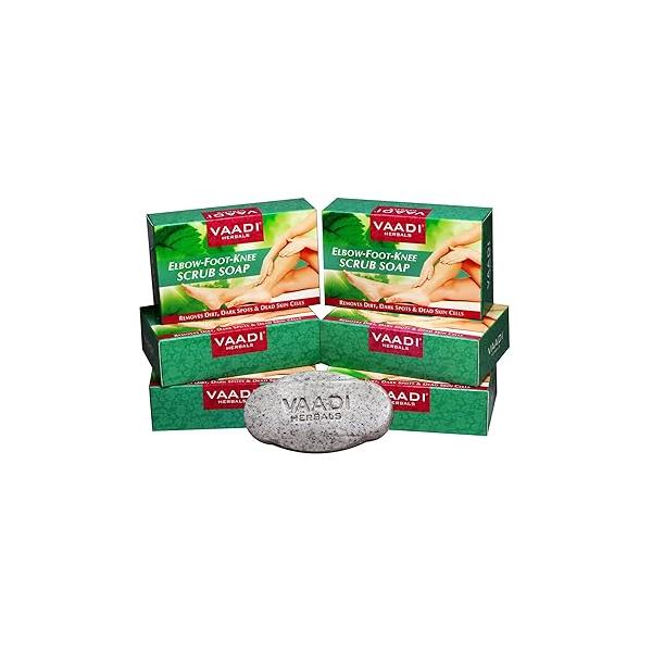 Vaadi Herbals Elbow Foot Knee Scrub Soap 6x75g