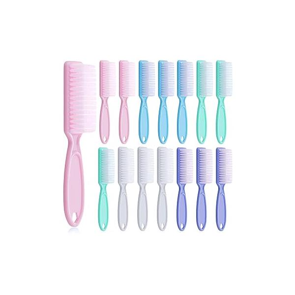 Patelai 15 Pieces Nail Brush Handle Grip for Cleaning Fingernails Toes Scrub Manicure Pedicure(Black)