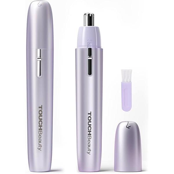 TOUCHBeauty Nose Hair Trimmer for Women, Painless Ear & Grooming, Hypoallergenic Blades Sensitive Skin, Travel Friendly with AAA Battery Included