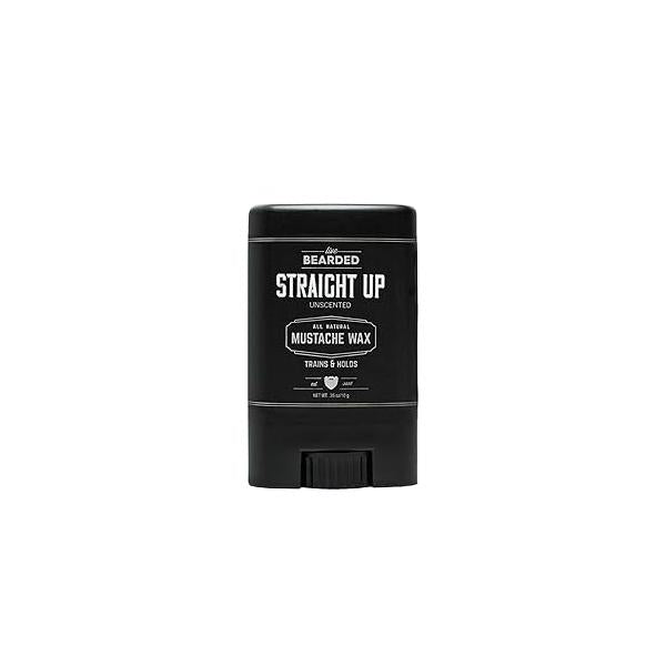 Live Bearded Mustache Wax Stick, 0.35 oz - Made in the USA with All-Natural Ingredients Medium Hold Stache and Beard Styling for Men | Straight Up Fragrance-Free