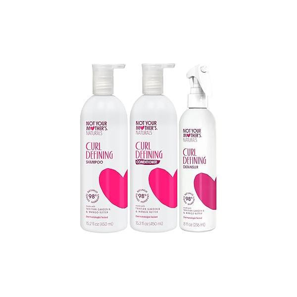 Not Your Mother's Naturals Moisturize & Enhance Curl Definition Shampoo, Conditioner, Detangler (3-Pack) - Tahitian Gardenia Flower Mango Butter