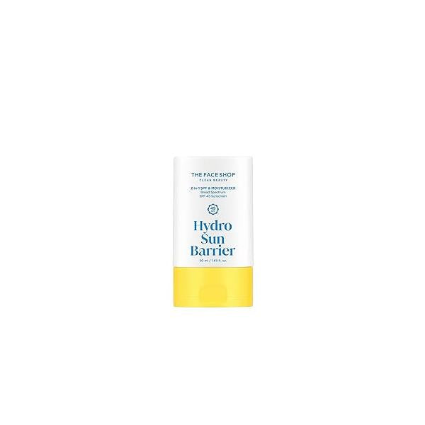 THE FACE SHOP Hydro Sun Barrier Moisturizer SPF 45, Daily Hydrating Facial Sunscreen & Moisturizer, for Oily Skin, Formulated with Calendula Niacinamide, No White Cast, 1.69 Fl. Oz.