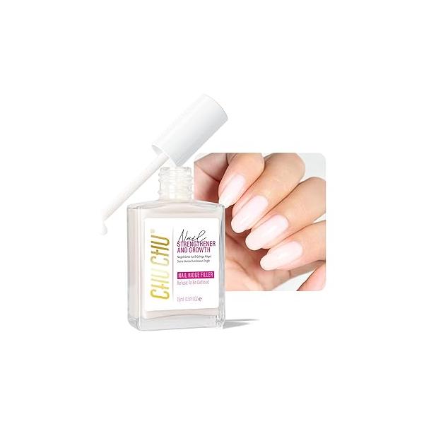 Nail Repair for Women: 8 in 1 Dusty Rose Hardener Strengthener Extra Strong and Growth - Protein Polish Ridge Filler Concealer Weak Damaged Nails 15ml