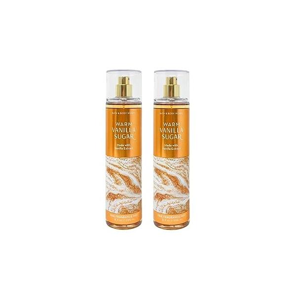 Bath & Body Works Fine Fragrance Mist, Set of 2 Bottles, 8oz Per Bottle (Warm Vanilla Sugar)