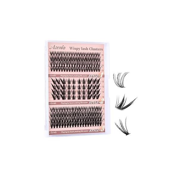 Cluster Lashes Eyelash Clusters 08+A50+60D+80D Lash Wispy Individual D Curl Extension Natural DIY Extensions for Beginners