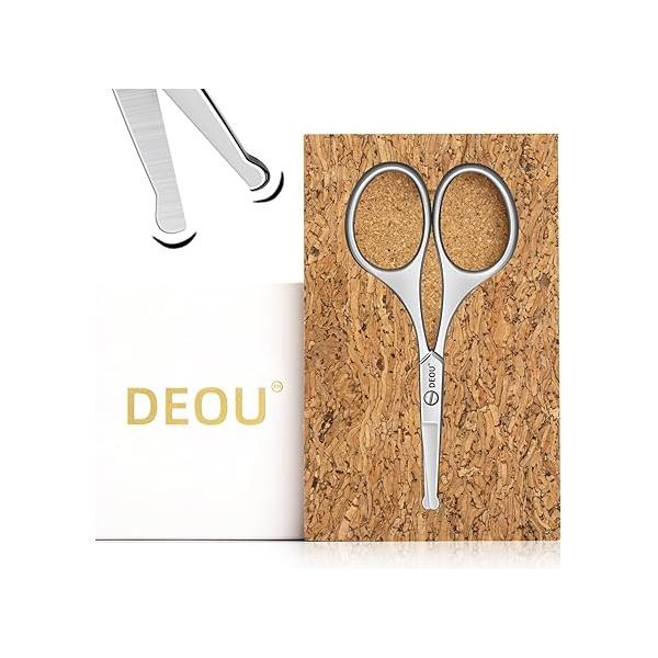 Silver Stainless Steel Round Nose Safety Scissors - Compact Facial Hair Trimming Tool for Men's Nose, Eyelashes, Eyebrows, Beard & Pet Grooming