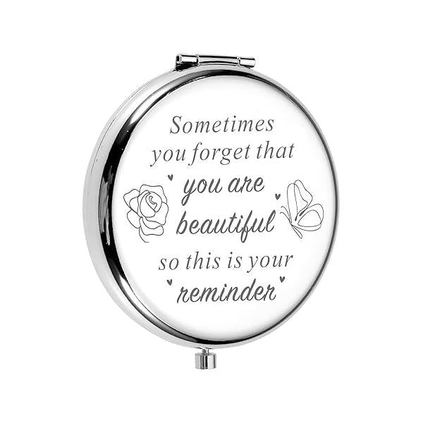 Mirror Stocking Stuffers for Women, Young Women Inspirational Compact Gifts Daughter Christmas Birthday Valentines Day Her Female Friends Coworkers