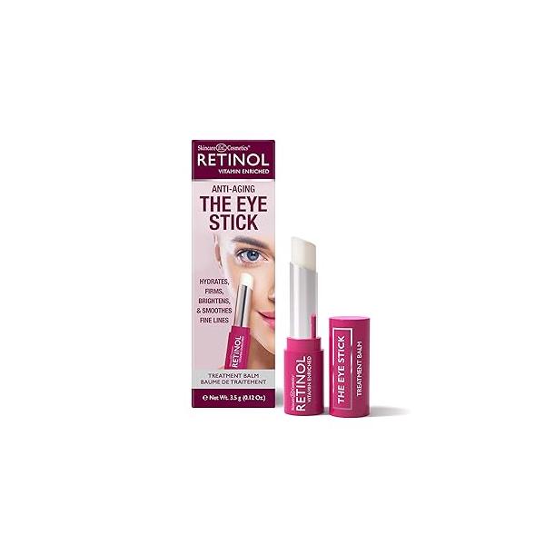 Retinol Anti-Aging Eye Stick - Treatment Balm Your Beauty Secret for Younger Looking Eyes Hydrates, Firms, Brightens, and Smooths Fine Lines Vitamin A, C E Minimizes Aging Effect on