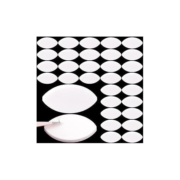 OIIKI 60Pcs Eye Shaped Practice Sponge, Lash Exercise Sponge White, Sponges for Beginners Makeup Eyelash Extensions Supplies