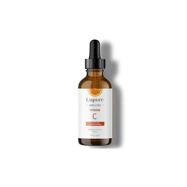 Professional Vitamin C Face Serum 20%, Anti Aging Facial Super Vit with Ascorbic Acid Hyaluronic & E for Dark Spots, Skin Care, Christmas Gift Stocking | 1 Fl. Oz
