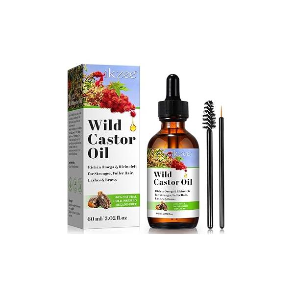 Castor Oil, Cold Pressed Oil for Hair Growth, Eyebrow Nourishment, and Skin Hydration