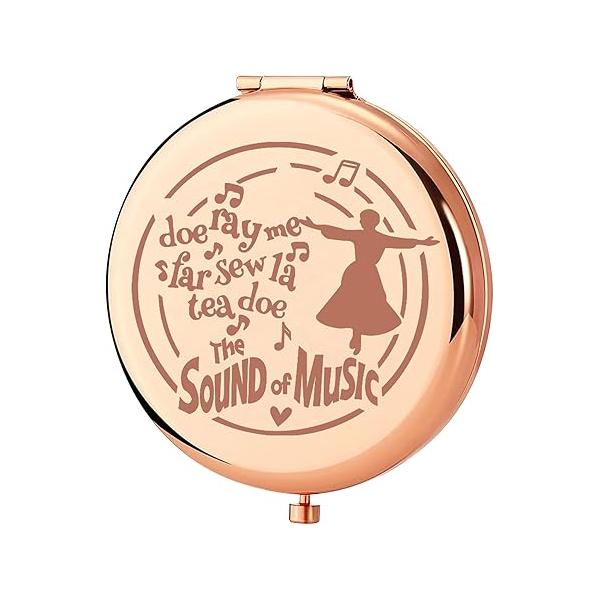 KEYCHIN Sound of Music Pocket Mirror Maria Musical Fans Gifts Doe Ray Me Far Sew La Tea Compact Make Up Broadway Merch (Doe Me-RG)