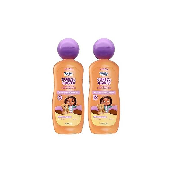 Ricitos de Oro Curls & Waves Shampoo: Defines Highlights Natural Curls, Moisturizes Smoothes, Frizz Control, Deep Cleanses Scalp, Baby Shampoo, Ideal for Kids Toddlers, 16.9 oz, 2-Pack