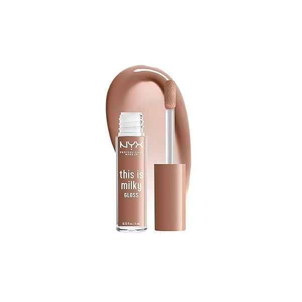 NYX PROFESSIONAL MAKEUP This Is Milky Gloss, Vegan Lip 12 Hour Hydration - Cookies & Milk (Cool Beige Nude)
