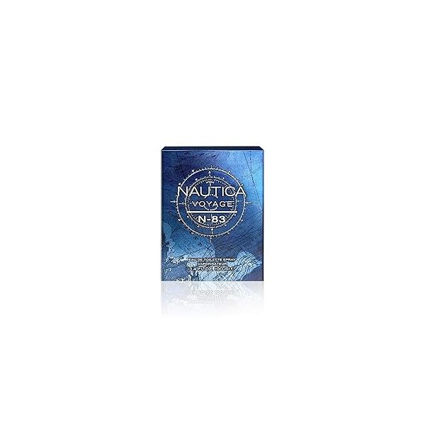 Nautica Voyage N-83 Eau de Toilette 3.4 fl oz (Pack of 1), Notes Spicy Mint, Cardamom, and Musk, Men's Fragrance, Long Lasting, Everyday Travel Size