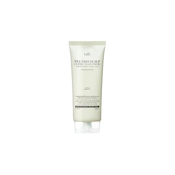 LA'DOR Hair Conditioner - Tea Tree Scalp Clinic Pack, 6.76 Fl Oz Calming & Nourishing with Snail Mucin, Green Tea, Aloe for Itchy Sensitive Dry Flaky Damaged