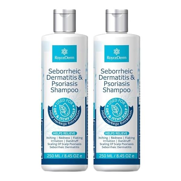 Roycederm Psoriasis Shampoo, Seborrheic Dermatitis Folliculitis Dandruff Scalp & Treatment, Dry Itchy Treatment