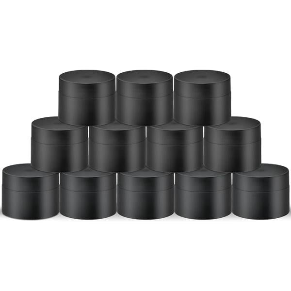 Plastic Containers Akamino White Lotion Jar with Inner Liners and Dome Lids for Make-up Cosmetic, Creams, Lotions, Refillable Travel Airtight Container Storage (1.25 Oz, 37 ML, 12 PCS, Pink)