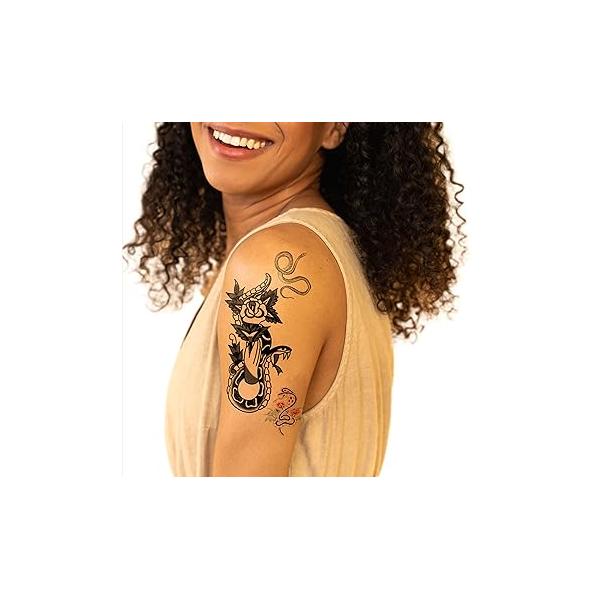 Festival Temporary Premium Tattoos - 75 Pieces, Skin-Safe Tested, Cruelty-Free Vegan Ink, Water Resistant- Adults, Teens or Kids, Realistic, Artist- Designed