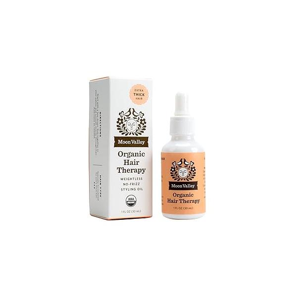 Moon Valley Organics Hair Therapy for Extra Thick - With MCT Oil, Jojoba Argan And Rosemary Reduce Frizz, Hydrate, Heal Damaged