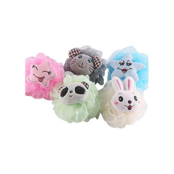 Loofah Sponge,3 Pack Shower Sponge,Mesh Brush Luffa Body Scrubber Gift for 2-14 Year Old Boy and Girl,Bath Toy Kid,Baby Essential Skin Care, Soft Bathing Accessories