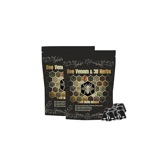 Bee Venom & 30 Herbs Firming Foot Bath Beads, Cleansing Soak Beads (2pcs)